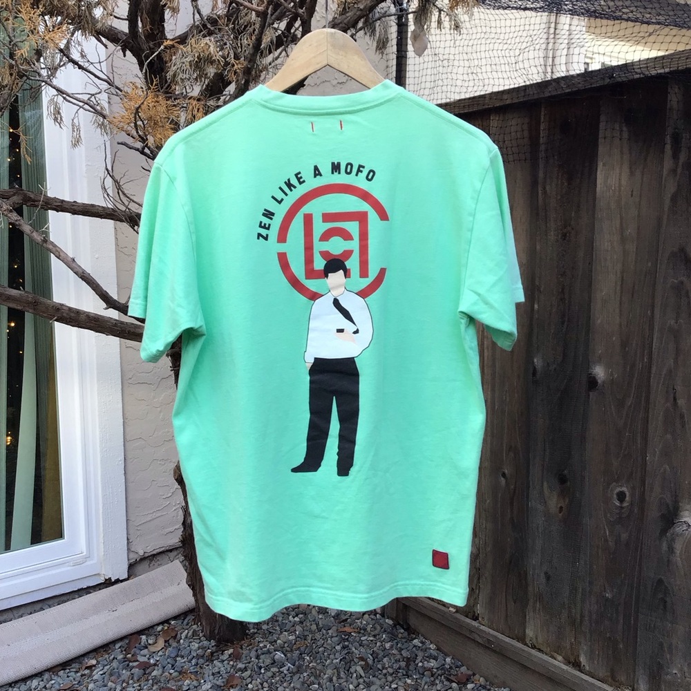 Clot Appeal Zen Like A Mofo Graphic T Shirt Size Medium Mint Green Streetwear